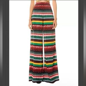 Alice + Olivia Colorful Striped Wide Leg Pants